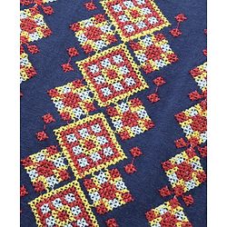 Babyhug Sleeveless Cotton Ethnic Jumpsuit Embroidered - Blue