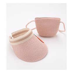 Babyhug Crochet Straw Hat With Sling Bag Pack Of 2 - Beige