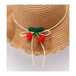 Babyhug Straw Hat With Bow & Purse - Brown