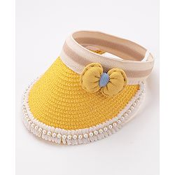 Babyhug Crochet work Straw Hats With Bow - Yellow