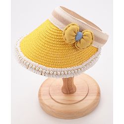 Babyhug Crochet work Straw Hats With Bow - Yellow