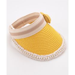 Babyhug Crochet work Straw Hats With Bow - Yellow