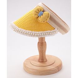 Babyhug Crochet work Straw Hats With Bow - Yellow