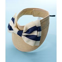 Babyhug Bow Design Straw Hat Beige - Diameter 16 cm