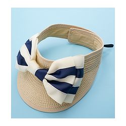 Babyhug Bow Design Straw Hat Beige - Diameter 16 cm