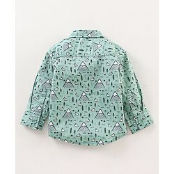 Babyhug Full Sleeves Cotton Shirt Rabbit Print- Green