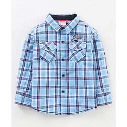 Babyhug Full Sleeves Cotton Checks Shirt - Blue