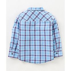 Babyhug Full Sleeves Cotton Checks Shirt - Blue