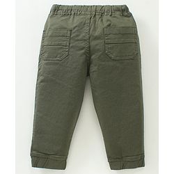 Babyhug Full Length Solid Trousers - Olive