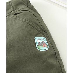 Babyhug Full Length Solid Trousers - Olive