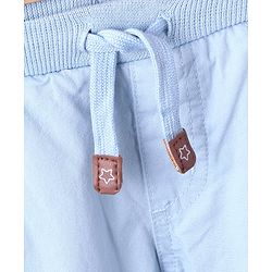 Babyhug Full Length Solid Colour Pant With Drawstring - Light Blue