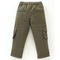 Babyhug Full Length Solid Trousers - Olive