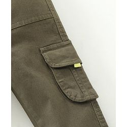 Babyhug Full Length Solid Trousers - Olive