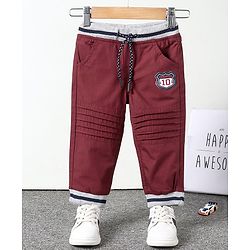 Babyhug Full Length Trousers Solid Print - Maroon