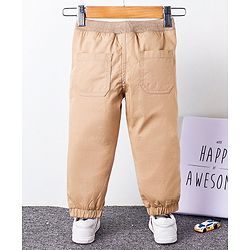 Babyhug Full Length Solid Color Trouser  - Beige