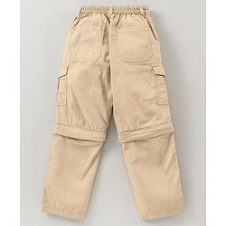 Babyhug Full Length Convertible Cargo Solid Trousers - Beige