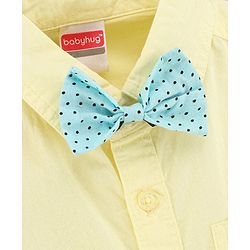 Babyhug Full Sleeve   Shirt With Bow Car Embroidery - Yellow