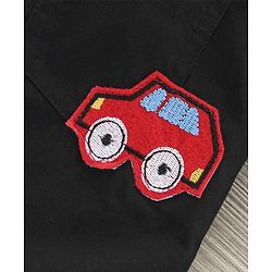 Babyhug Half Sleeves Cotton Shirt with Bow Car Patch - Black
