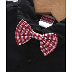 Babyhug Half Sleeves Cotton Shirt with Bow Car Patch - Black