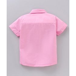 Babyhug Half Sleeves Cotton Shirt Car & Space Patch Pack of 2 - Pink White