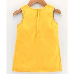 Babyhug Sleeveless Embroidered Kurti Churidar Set with Dupatta - Yellow