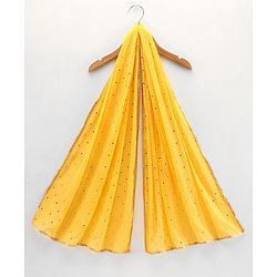 Babyhug Sleeveless Embroidered Kurti Churidar Set with Dupatta - Yellow