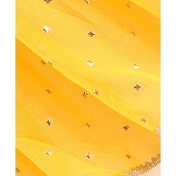 Babyhug Sleeveless Embroidered Kurti Churidar Set with Dupatta - Yellow