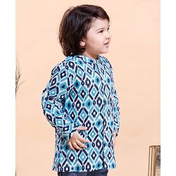 Babyhug Full Sleeves Cotton Kurta Abstract Printed - Blue