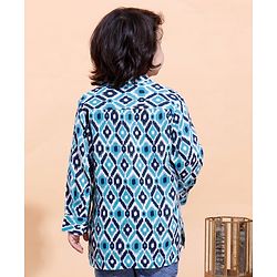 Babyhug Full Sleeves Cotton Kurta Abstract Printed - Blue