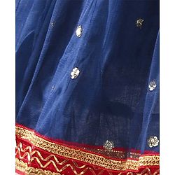 Babyhug Sleeveless Embroidered Choli Lehenga and Dupatta Set with Sequins - Red Navy