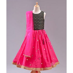 Babyhug Sleeveless Choli & Lehenga with Dupatta - Pink