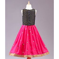 Babyhug Sleeveless Choli & Lehenga with Dupatta - Pink