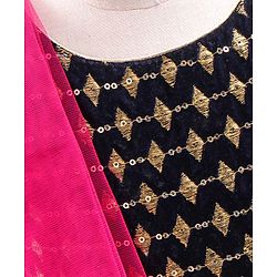 Babyhug Sleeveless Choli & Lehenga with Dupatta - Pink
