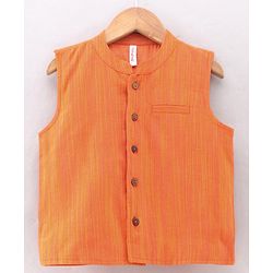 Babyhug Full Sleeves Kurta and Dhoti Set with Waistcoat - Multicolor