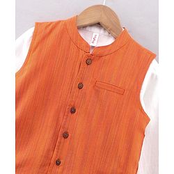 Babyhug Full Sleeves Kurta and Dhoti Set with Waistcoat - Multicolor