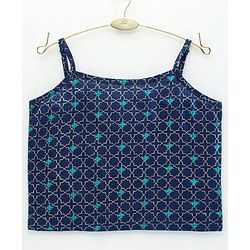 Babyhug Singlet Sleeves Top and Pant Set with Jacket Embroidery - Navy Blue