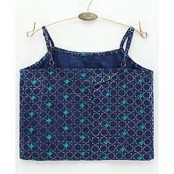 Babyhug Singlet Sleeves Top and Pant Set with Jacket Embroidery - Navy Blue