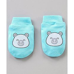 Babyhug 100% Cotton Mittens & Booties Set Panda Print - Blue