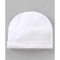 Babyhug 100% Cotton Cap Mittens And Booties Set White - Cap Diameter 9.5 cm