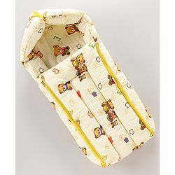 Babyhug Cotton Sleeping Bag Little Teddy - Yellow