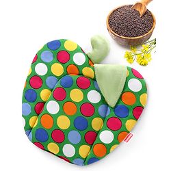Babyhug Rai (Mustard) Seed Filling Pillow Fruit Shape Polka Dots Print - Green