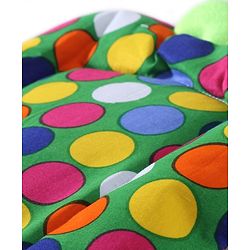 Babyhug Rai (Mustard) Seed Filling Pillow Fruit Shape Polka Dots Print - Green