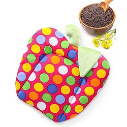 Babyhug Rai (Mustard) Seed Filling Pillow Fruit Shape Polka Dots Print - Pink