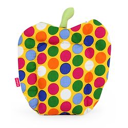 Babyhug Rai (Mustard) Seed Filling Pillow Fruit Shape Polka Dots Print - Yellow