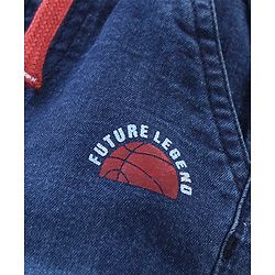 Babyhug Full Length Washed Jeans Text Print - Blue