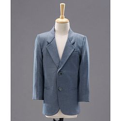 Babyhug Full Sleeves Party Suit with Bow Solid - Blue