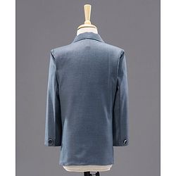 Babyhug Full Sleeves Party Suit with Bow Solid - Blue