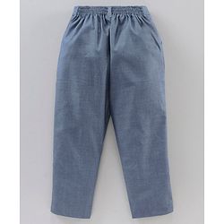 Babyhug Full Sleeves Party Suit with Bow Solid - Blue