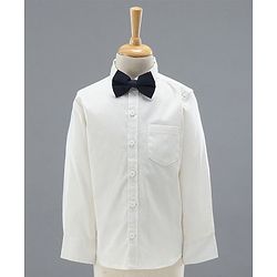 Babyhug Full Sleeves Checks Party Wear Suit with Waistcoat & Bow - Grey Dark Brown