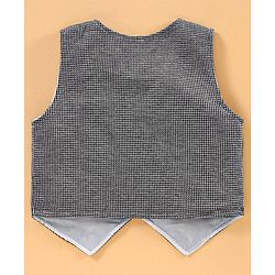 Babyhug 3 Piece Full Sleeves Party Suit With Bow - Black White